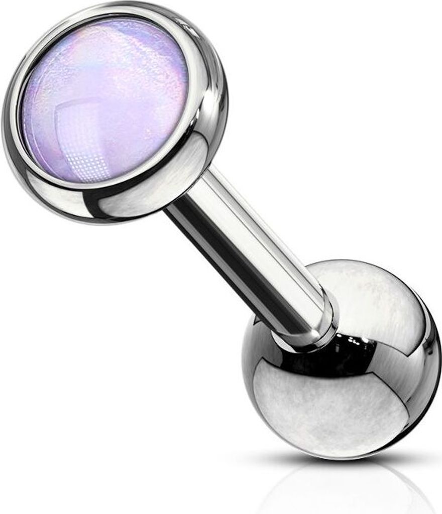 Tragus Helix Cartilage Ohr Piercing Stecker Epoxid Chirurgenstahl Autiga silber-lila