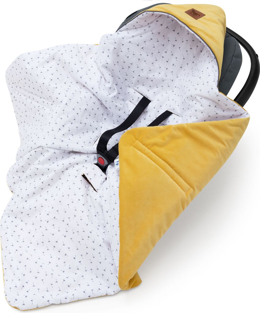 Pepi Einschlagdecke Babyschale Kindersitz Decke für Autositz Babydecke Maxi Cosi mit Velvet 90×90 cm Indian Summer