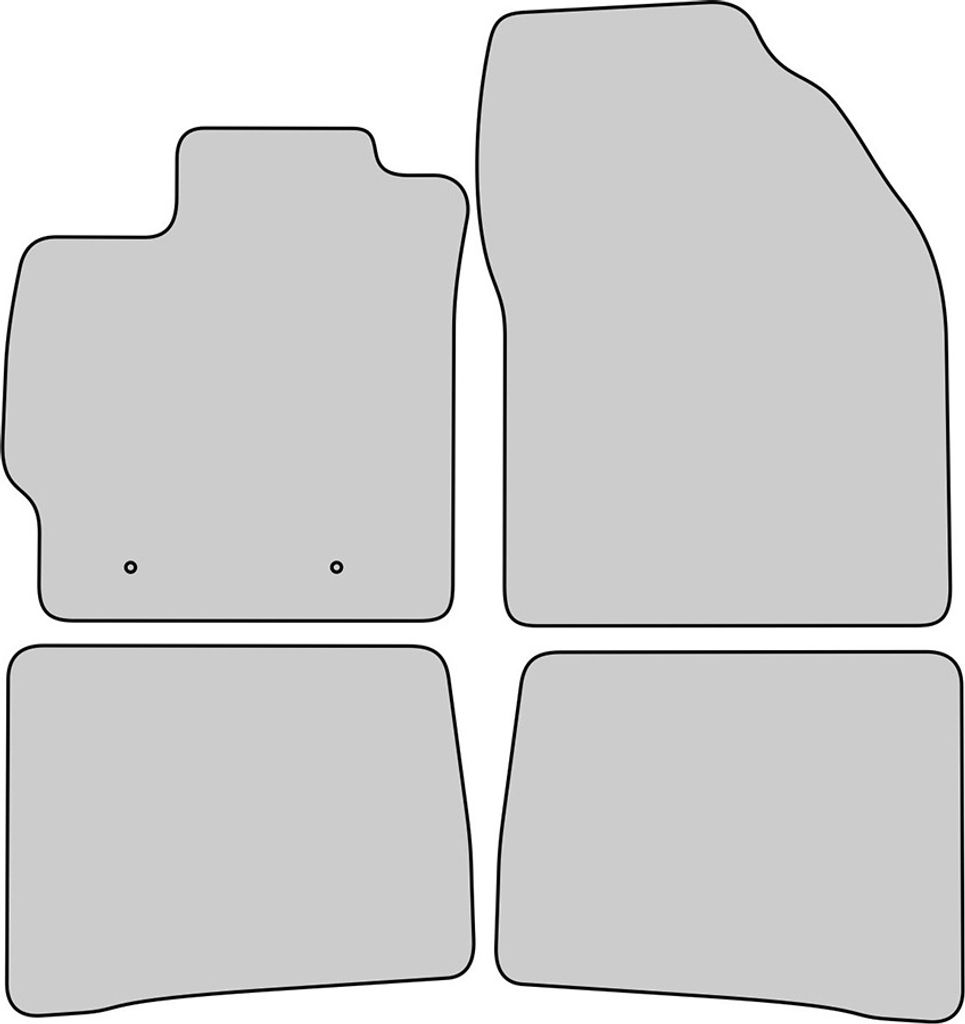 Exclusive Design Fußmatten passend für Toyota Prius 3 III Bj. 2009-2016, Naht:Silber. Deluxe Velours