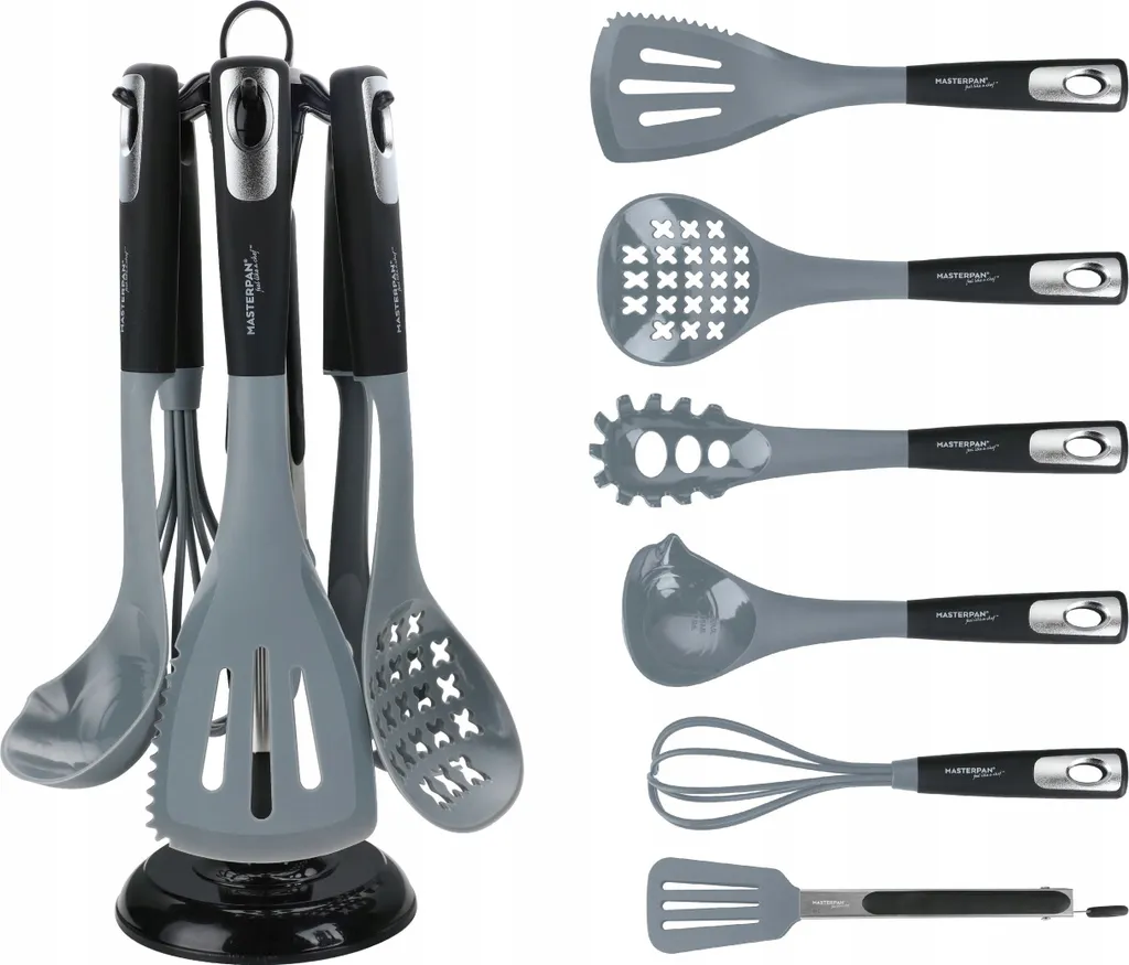Set Mestoli Silicone con Supporto Salvaspazio | 7 Utensili Cucina Moderni