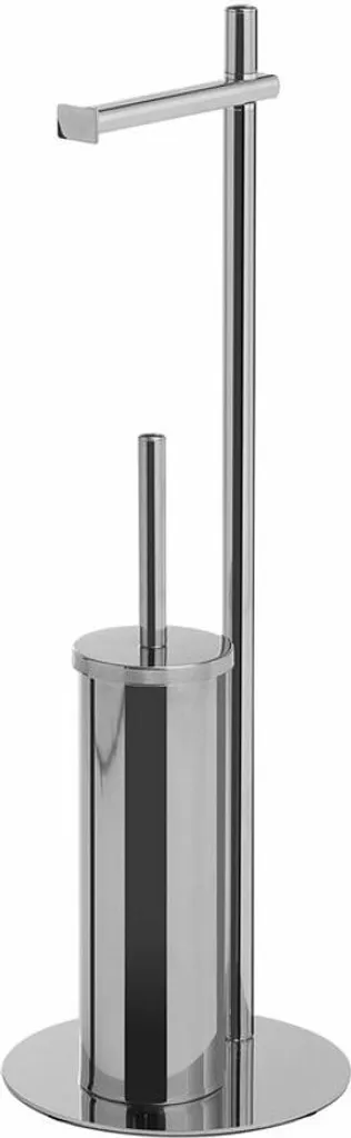 CIRCE Support papier toilette et brosse WC combiné rond en chrome