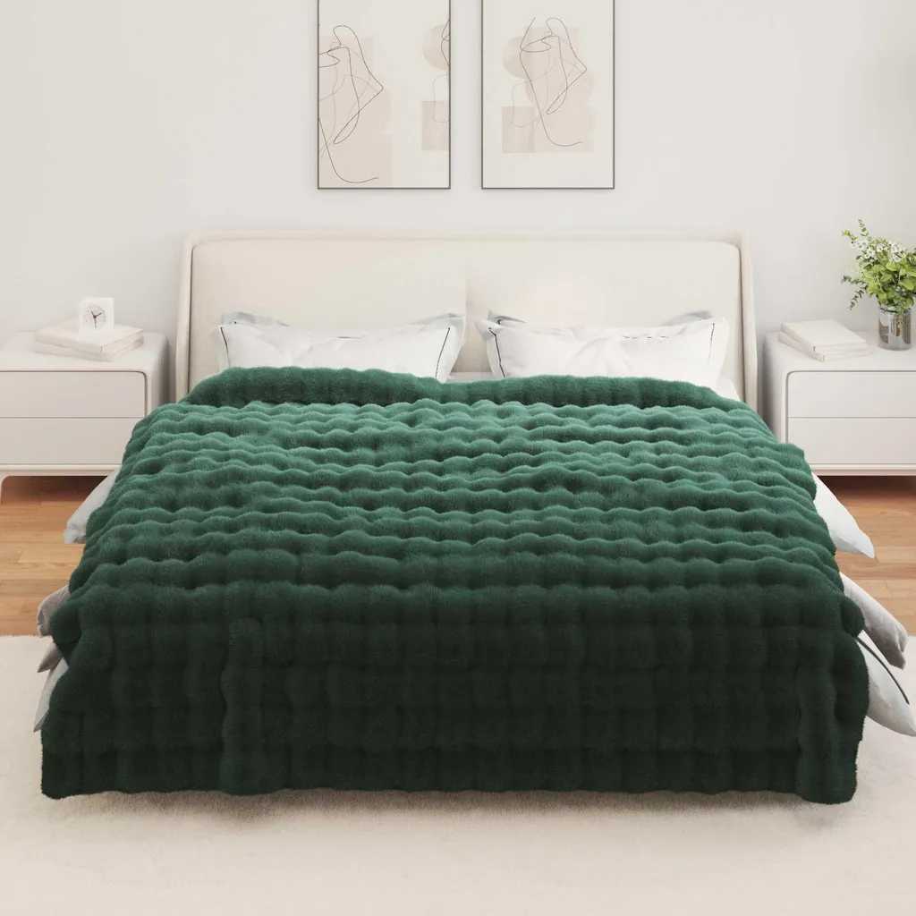 Coperta In Finta Pelliccia Lanterna Verde – Singola 152x203 Cm – Morbida E Calda Per Letto, Divano E Campeggio
