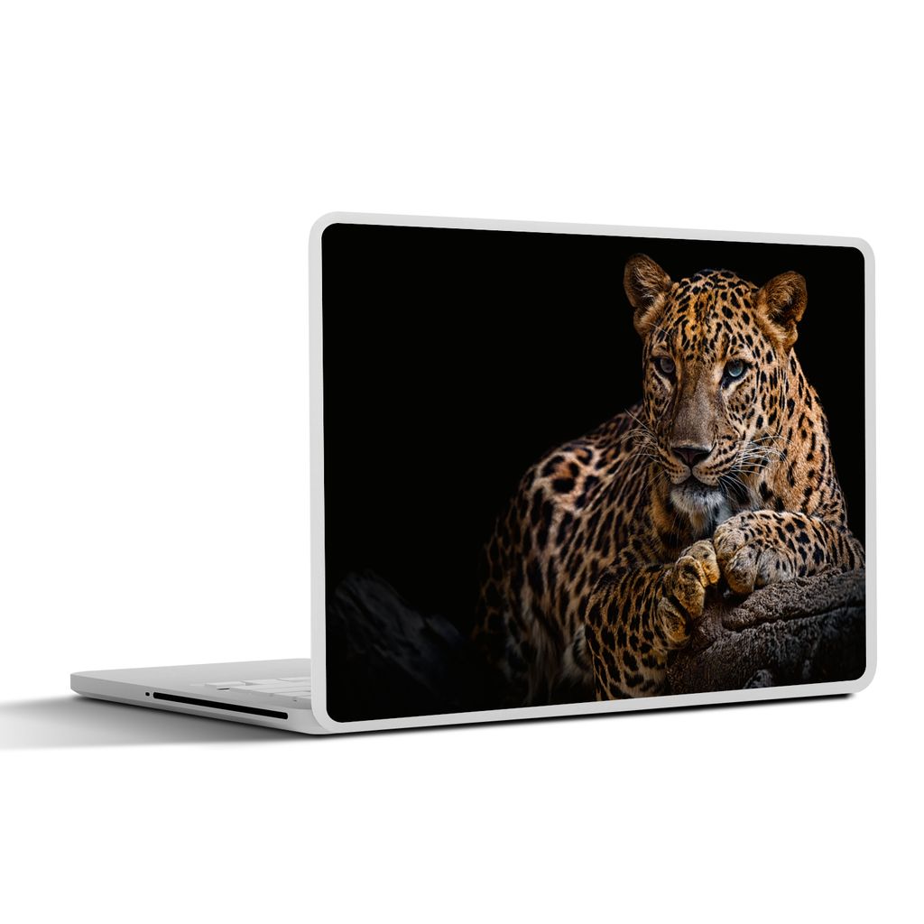 MuchoWow Laptop Aufkleber Sticker Cover Wildtiere - Panther - Porträt - Schwarz - Tiere 40x30 cm - Laptop Dekoration - Selbstklebend