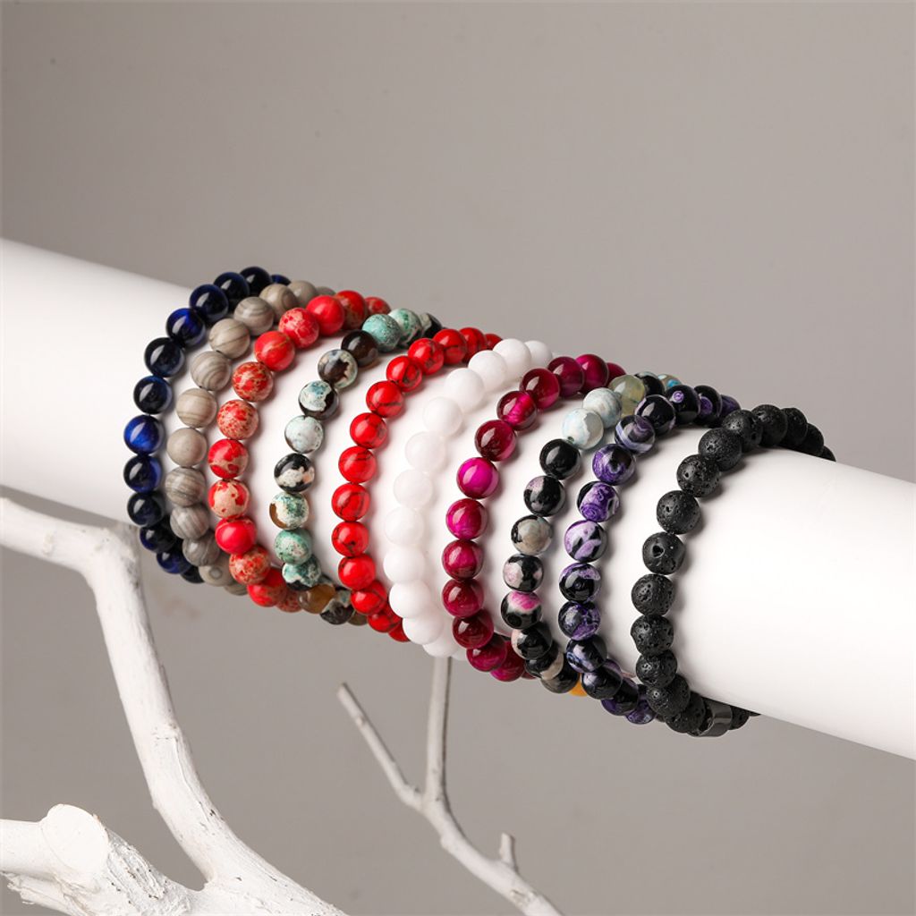 Armband aus echten Steinen Mix aus Steinen und Hämatit. Unisex