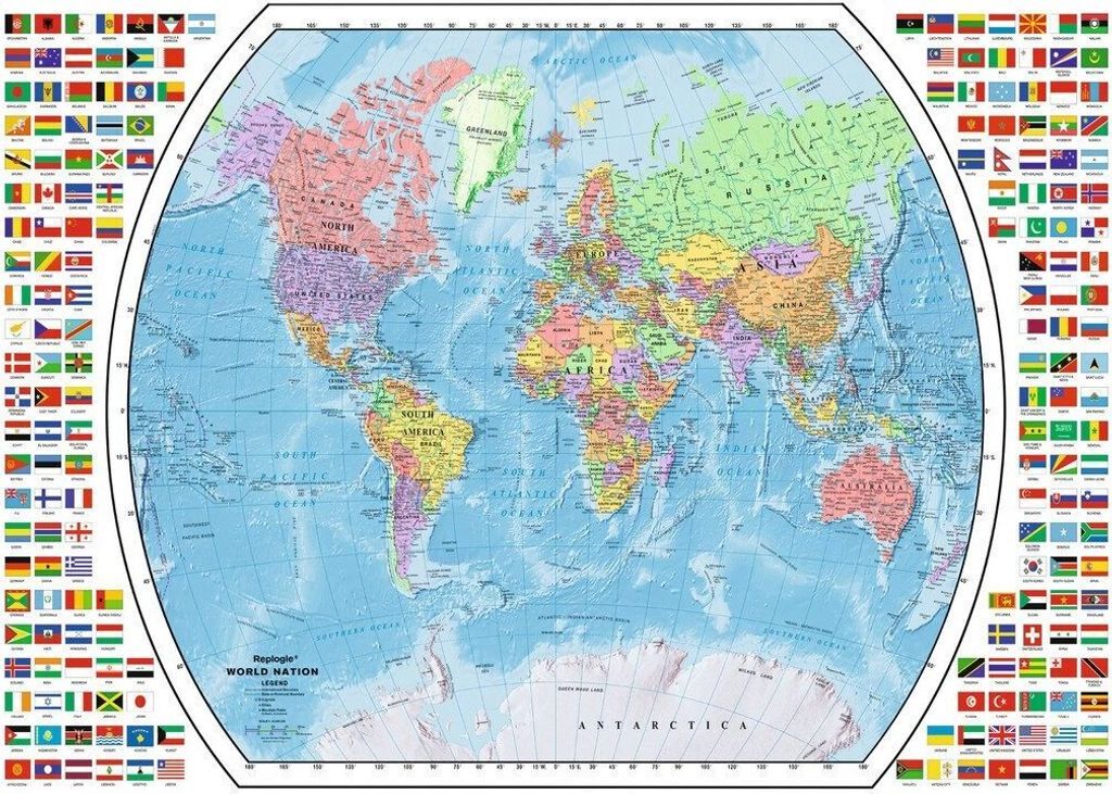 Puzzle Ravensburger - Politische Weltkarte, 1000 Teile