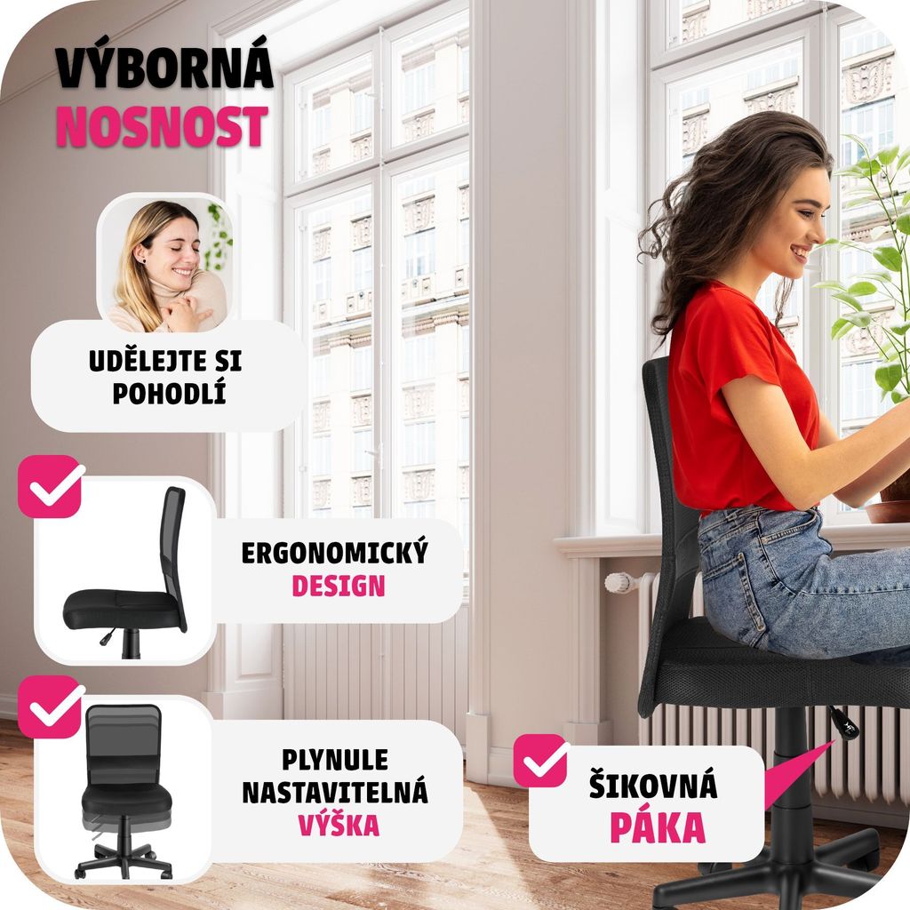 Kancelářská židle Patrick ergonomického tvaru otočná o 360° Obrázek produktu 5