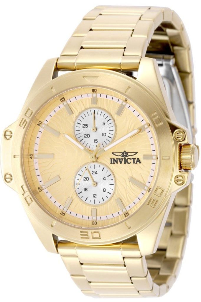 Invicta Speedway 50355 Herrenuhr - Quarzwerk - Edelstahl mit goldenem Zifferblatt - 44 mm