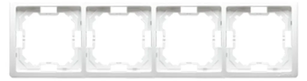 Plaque quadruple Simon Basic blanc cadre de finition pour prise