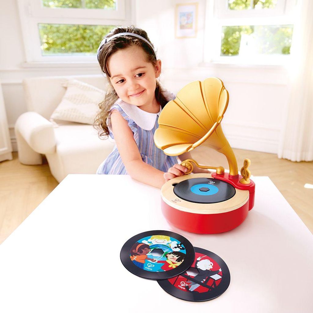 Hape Tune Time Phonograph Holz Musikspielzeug für Kinder