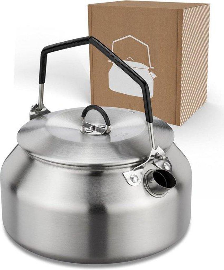 1-Liter-Wasserkocher aus Edelstahl – Camping und Outdoor – Teekanne | tragbarer Camping-Wasserkocher 1000 ml für zu Hause
