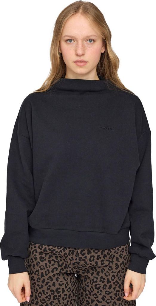 Mazine Damen Sweatshirt Soft Fabric Mock Turtleneck, Größe:XS, Farben:black