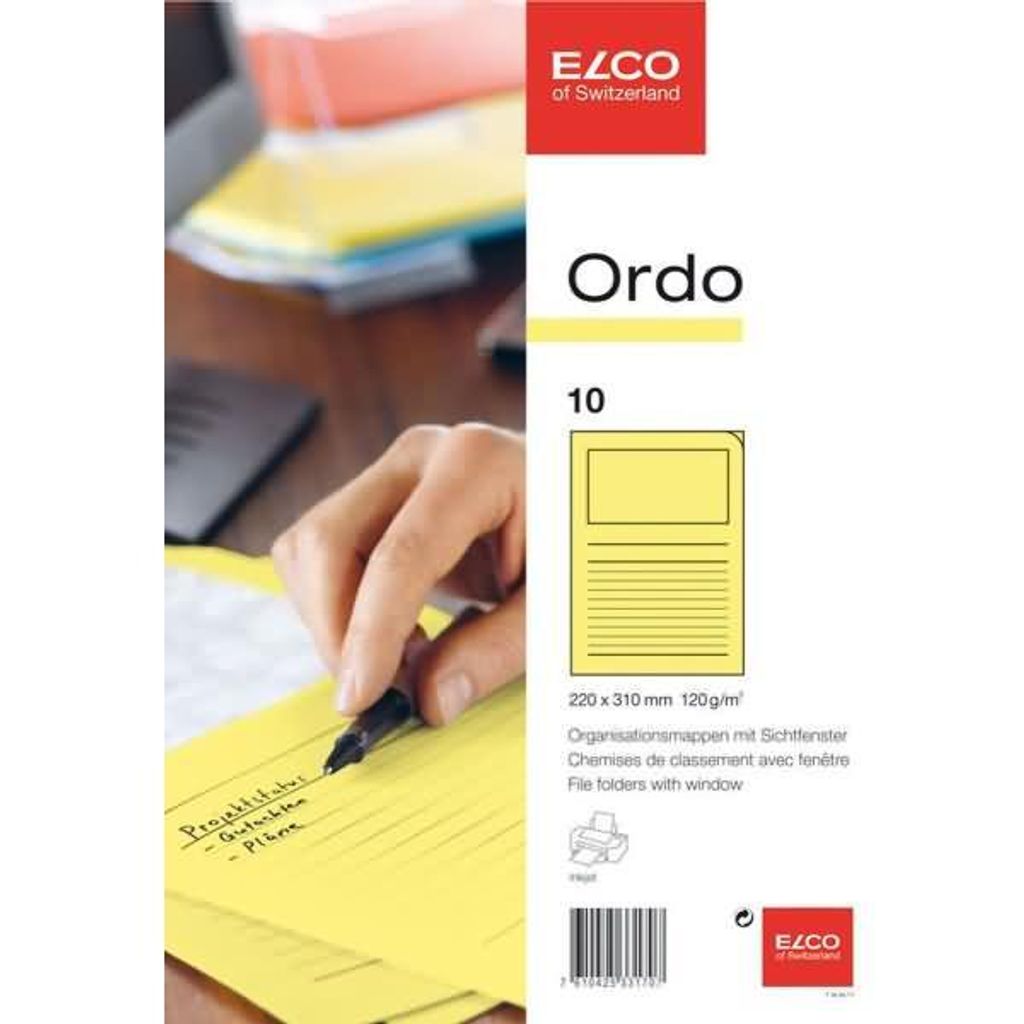 Organisationsmappe Ordo classico Papier A4 220x310 mm gelb VE=10 Stück