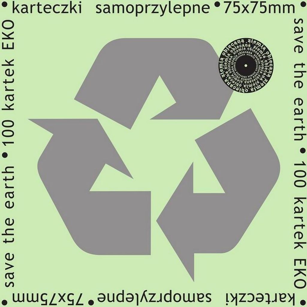 Karteczki samoprzylepne eko 75x75mm 100K zielone