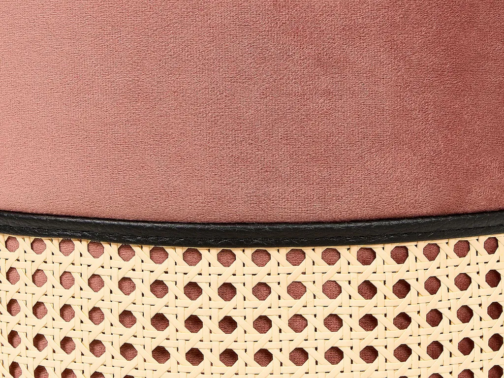 Chaise Rose Velours Confortable et Rotin pour Optimiser Petit Espace - 6