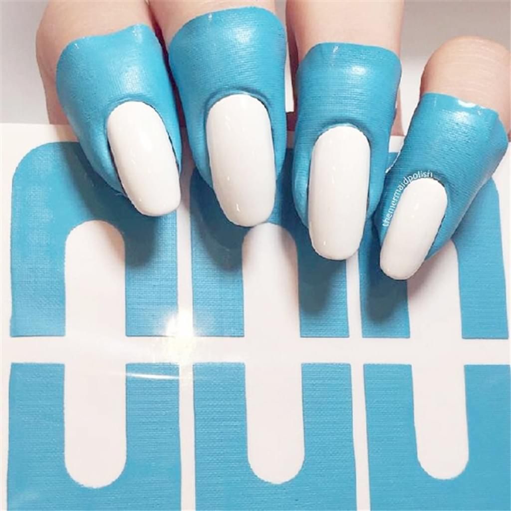 14 Blatt 140 Stück Nagellack Schablone, Einweg Peel Off Produktbild 