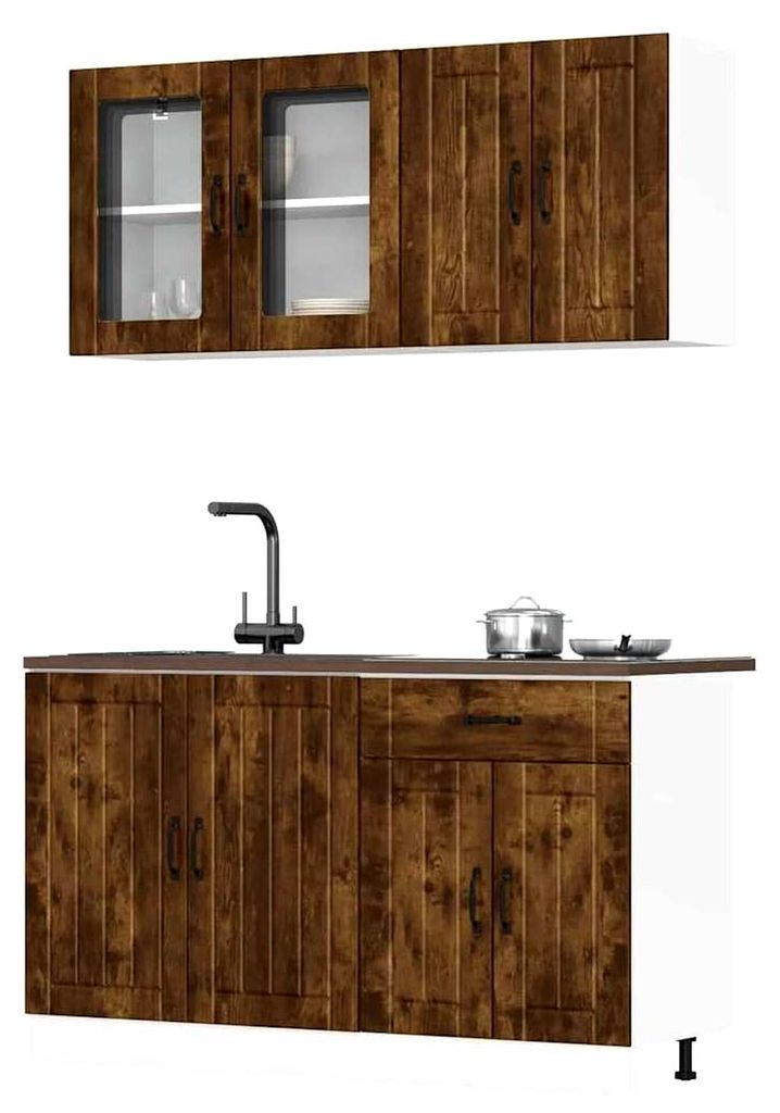 Küchenschrank-Set Kalmar - 4-teilig - Räuchereiche