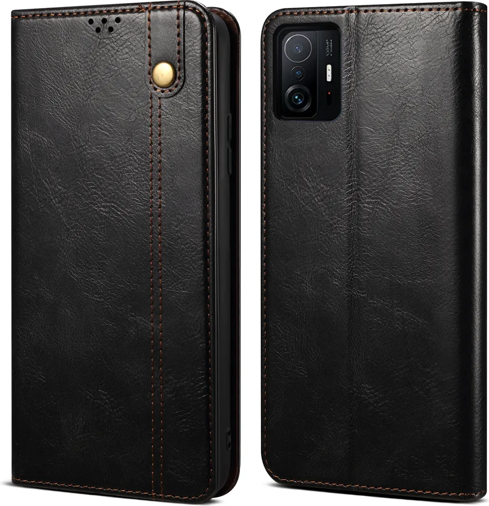 Custodia Wallet Xiaomi Mi 11T Pro: Sottile, Nera, Funzione Stand