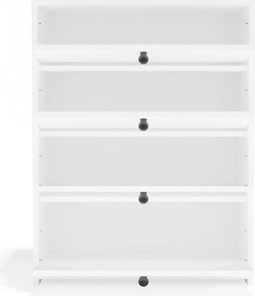 Meuble chaussures ZAYAN blanc 2 portes battantes - Rangement gain place - 10