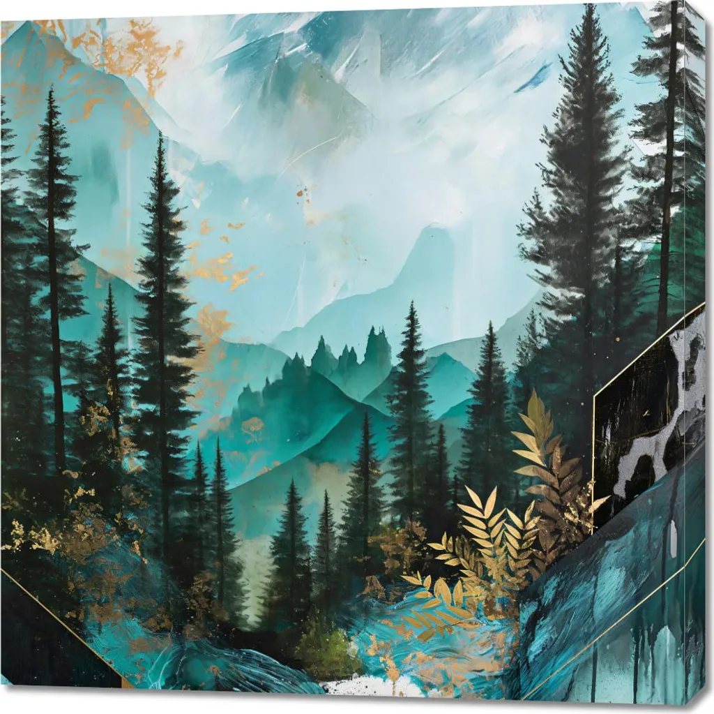 Paesaggi Intrecciati Quadro 90x90 - Arte su Tela per Emozioni