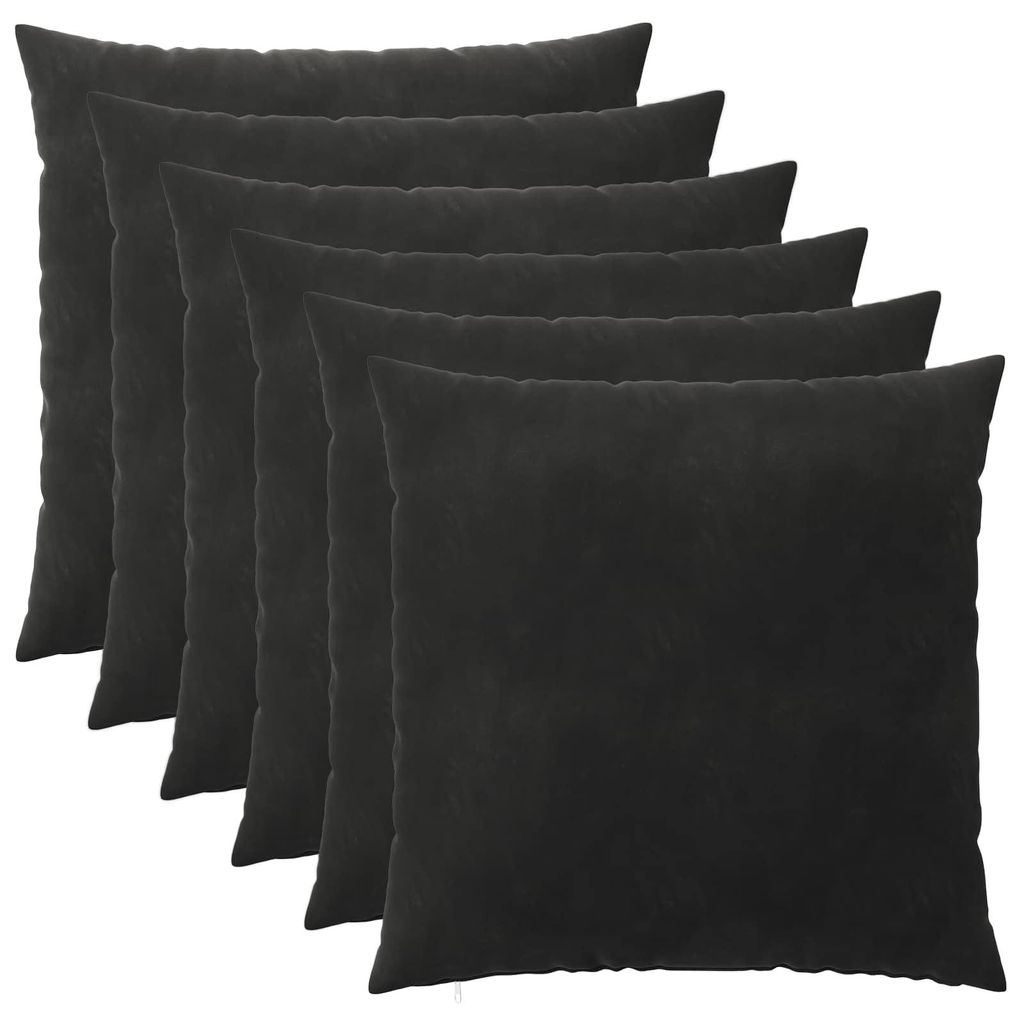 vidaXL Kissenbezug 6 pcs HEERLEN Schwarz 55 x 55 cm Samt Produktbild 