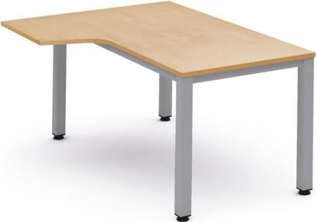 Schreibtisch Executive L-Form links BxTxH 180x120x73cm Gestell grau Platte Melamin buche.