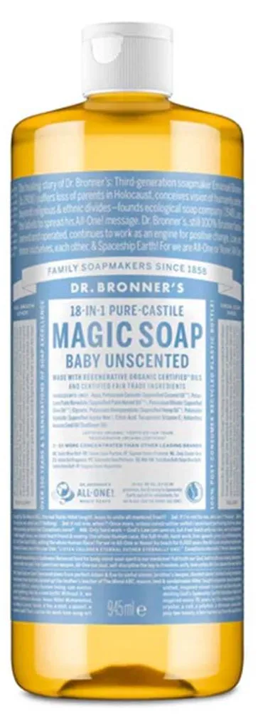 Savon de Castille Bébé Dr. Bronner's Gel Nettoyant Neutre Flacon 1L