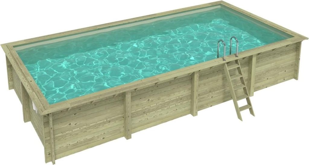 Pool AQUA 8.5 x 4.35 - H.1.45 m, sandfarben, mit Stahlprofilen zum Einbetonieren