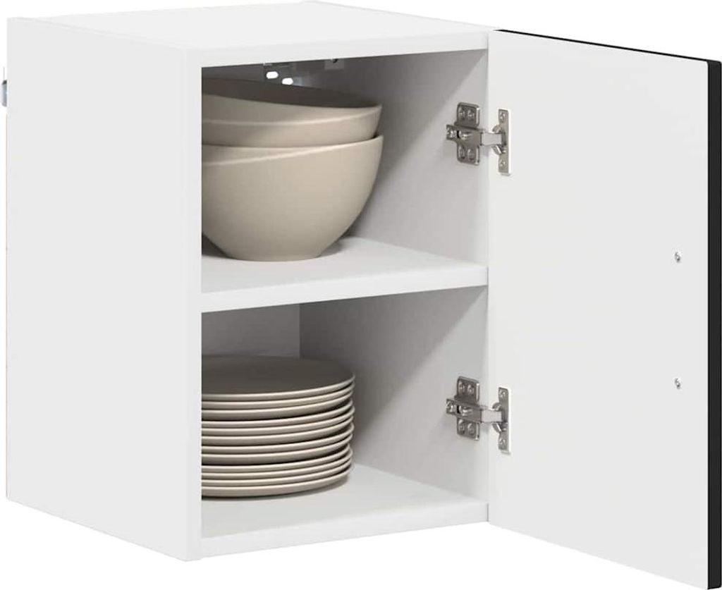 Eleganter Möbel Küchenschrank mit Speicher Kalmar 2 pcs - Montage erforderlich - Schwarz 30 x 31 x 40cm - CJG427684 - Küchenschränke