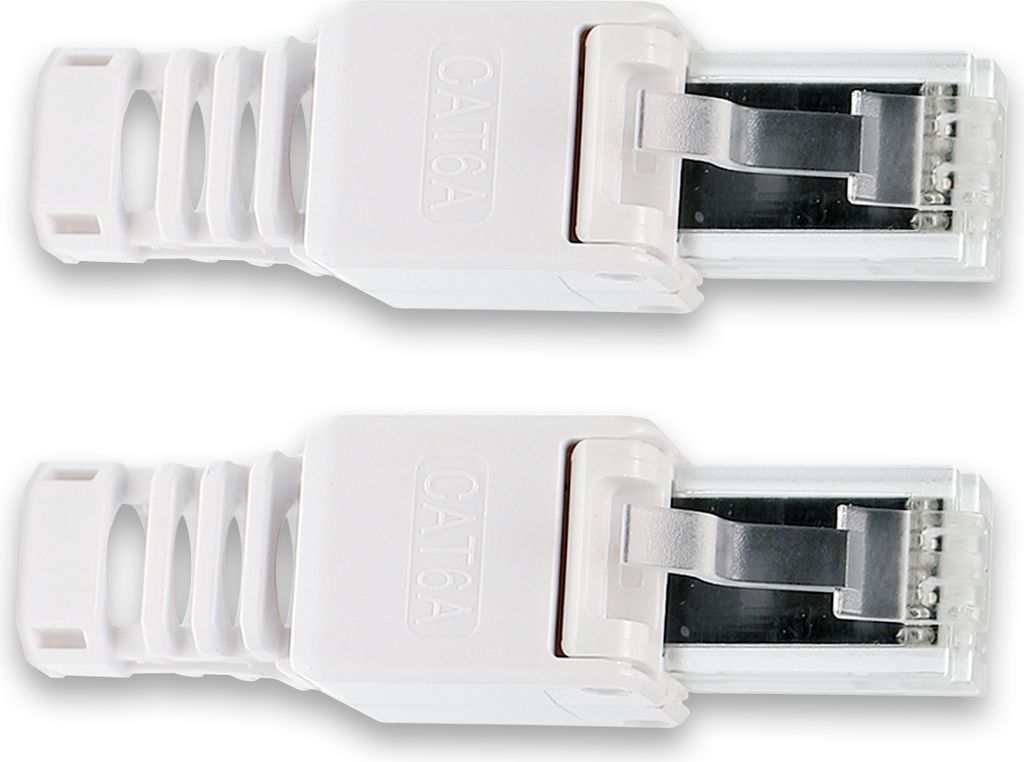 Netzwerkstecker 2x CAT 6A RJ45 Netzwerk Stecker werkzeuglos CAT7 CAT6 CAT5 Kabel