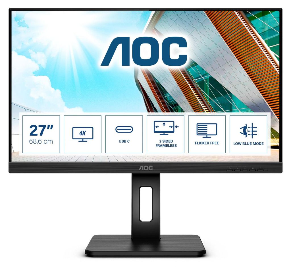AOC U27P2CA, 68,6 cm (27"), 3840 x 2160 Pixel, 4K Ultra HD, Produktbild 