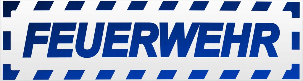 Kiwistar Feuerwehr Motiv 3 gestreift Magnetschild Schild magnetisch - 20cm Blau - reflektierend - Magnetfolie für Auto PKW Kfz