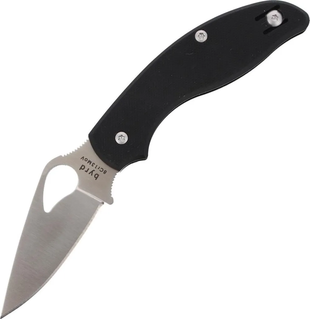 Couteau Spyderco Byrd Tern G-10 Black BY23GP - Pliant Plain Edge Noir