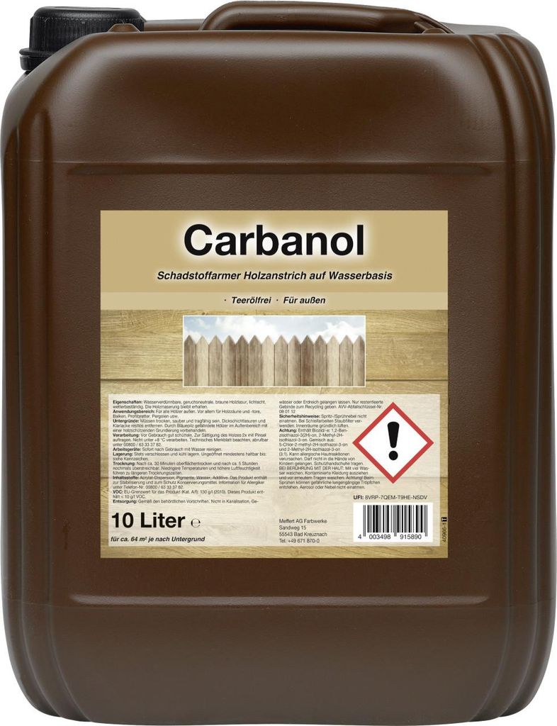 Holzschutzlasur Carbanol 10 L braun Produktbild 