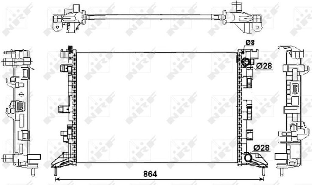 NRF 53066 - OE 214100001R Kühler, Motorkühlung für Laguna III, Latitude (L70)