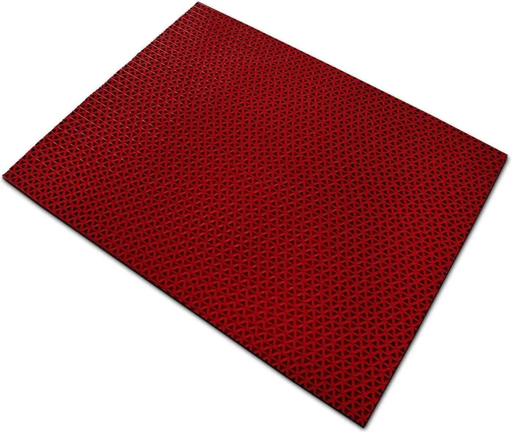 Tappeto igienico Tappeto in gomma antiscivolo Saune Piscine Spogliatoi Rosso 90x350 cm