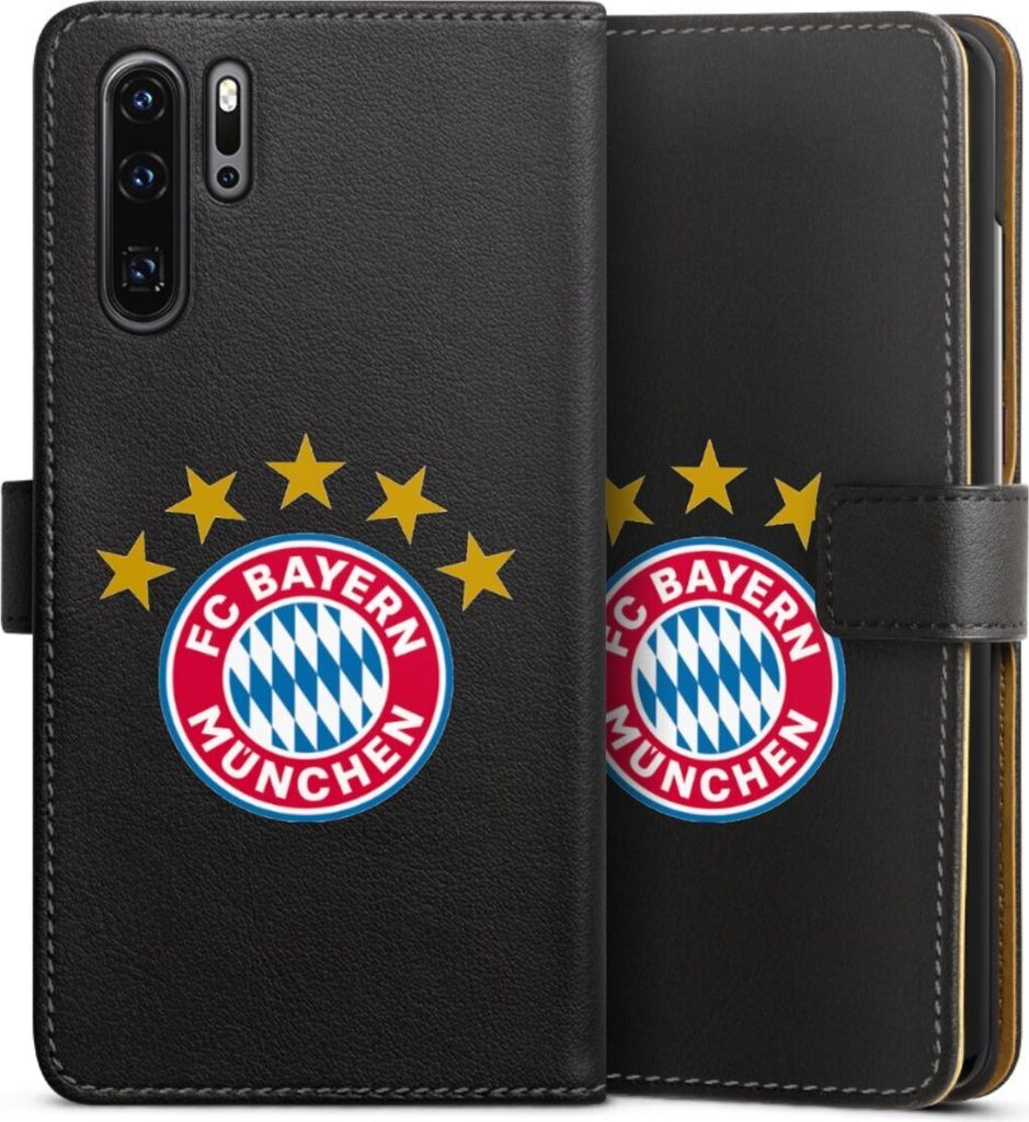 DeinDesign Klapphülle für Huawei P30 Pro Handytasche Lederhülle Tasche FC Bayern München FCB Sterne