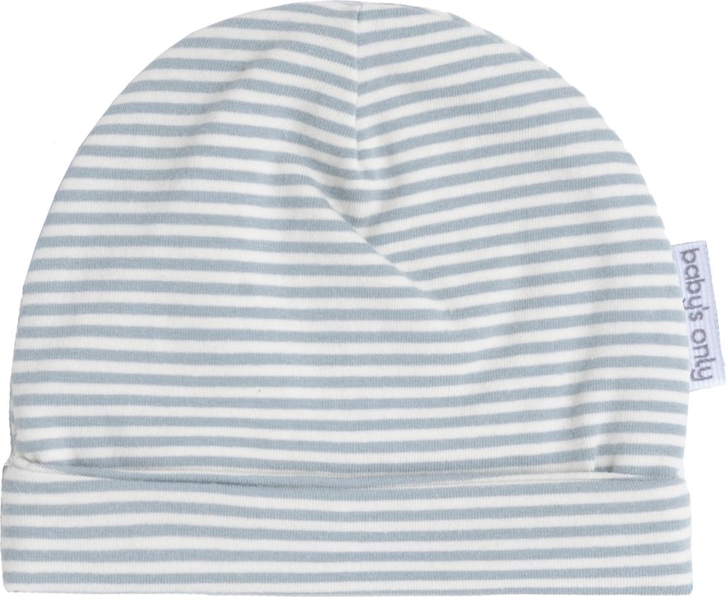 Baby's Only Mütze Stripe - Nordic Blue - 0-3 Monate - 95% Baumwolle/5% Elasthan