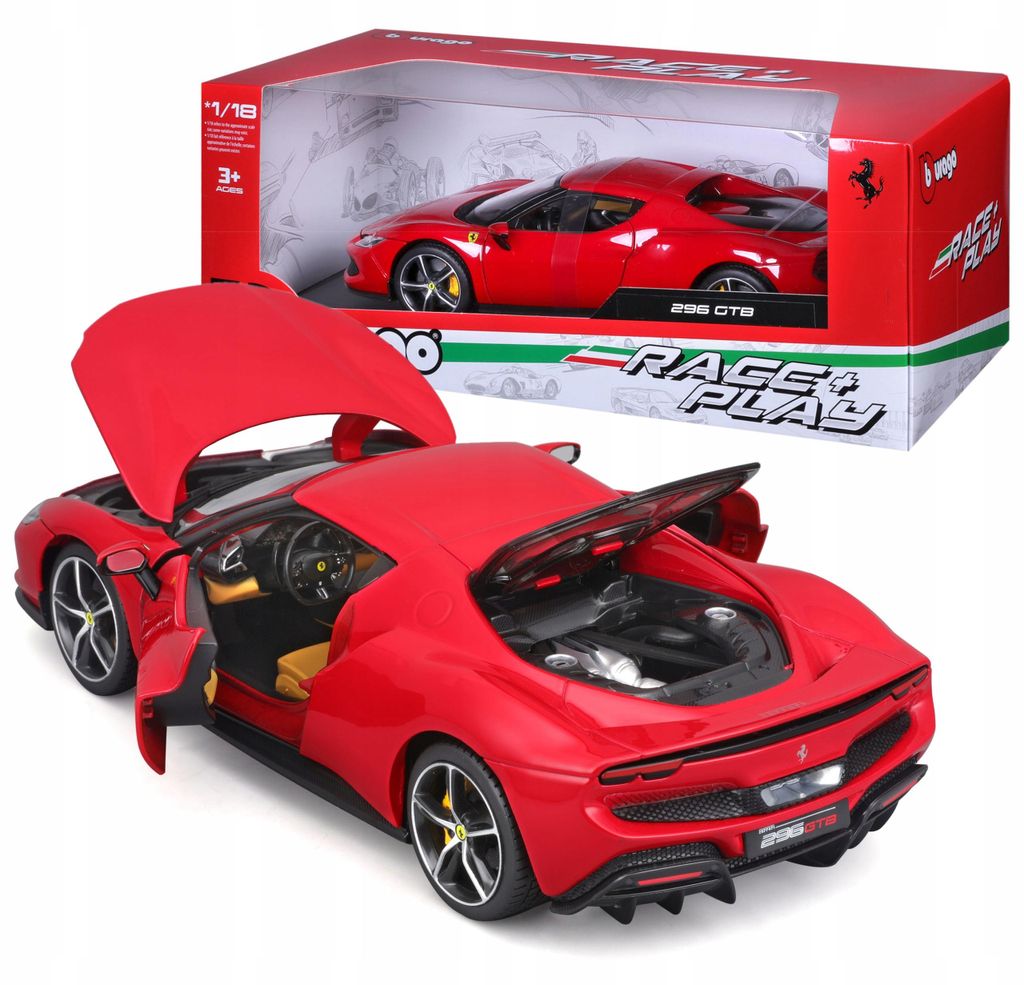Bburago 16018R Ferrari 296 GTB rosso 1:18 Immagine del prodotto 