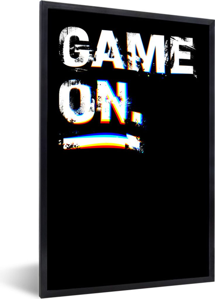 MuchoWow Gerahmtes Poster Spiele - Spiel - Sprichwörter - Zitate - Game on 20x30 cm - Poster mit Schwarzem Bilderrahmen Wandposter Rahmen Foto B...