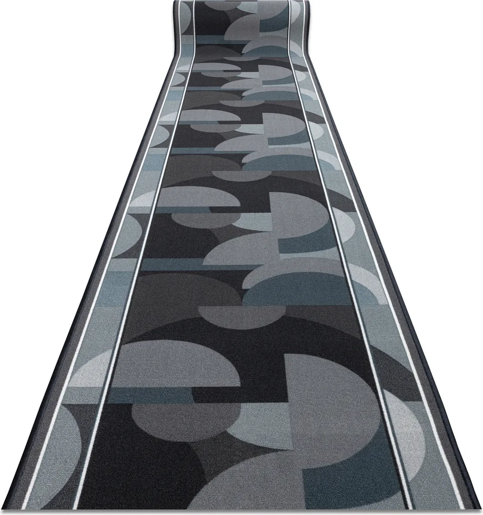 Tapis de couloir antidérapant gris MALIS à motif géométrique