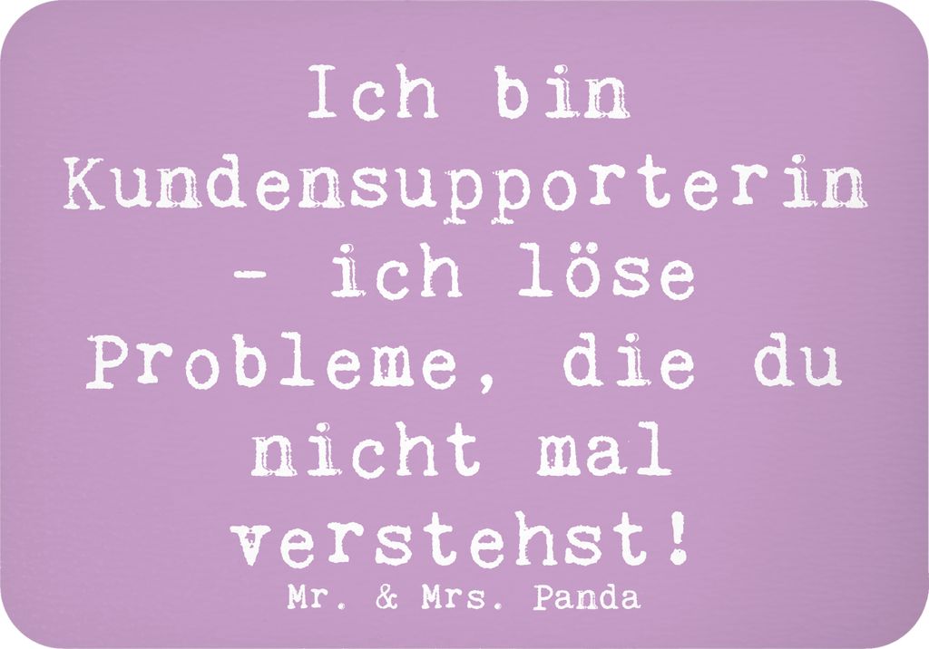 Mr. & Mrs. Panda Kühlschrankmagnet Spruch Kundensupporterin Heldin - Lavendeltraum - Geschenk, personalisierte Geschenke, Problemlösung, Geduld, ...