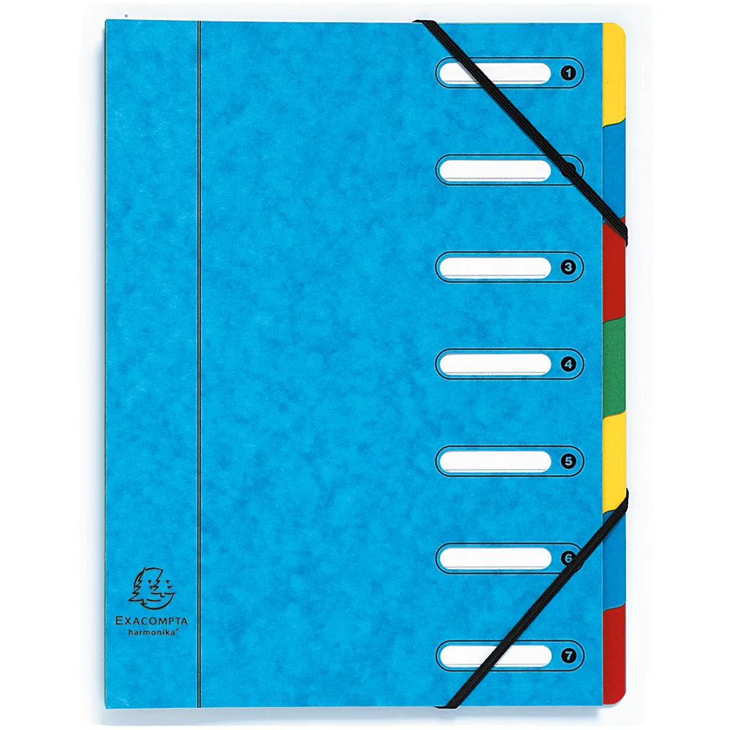 Trieur 7 compartiments Exacompta 5307E robuste en carte lustrée pack 8