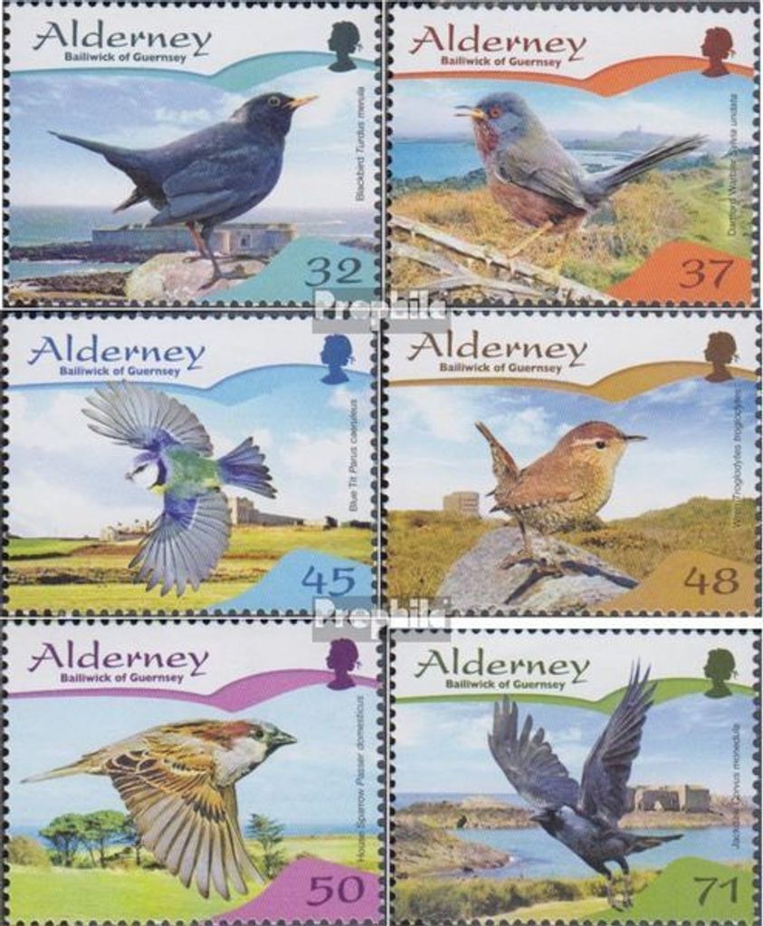 Briefmarken GB - Alderney 2007 Mi 304-309 (kompl.Ausg.) postfrisch Vögel