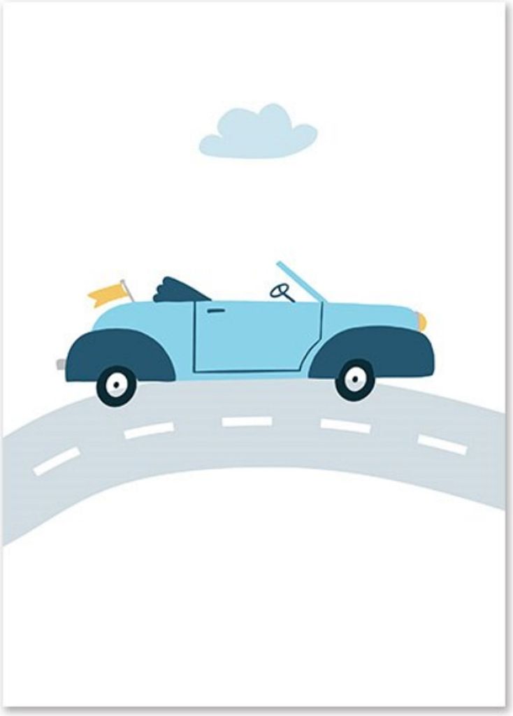 TPFLiving Kunstdruck LW-1020 (OHNE RAHMEN) Poster - Leinwand - Wandbild - Hochauflösender Giclée-Druck, langlebig und hochwertig - Autos für Kin...
