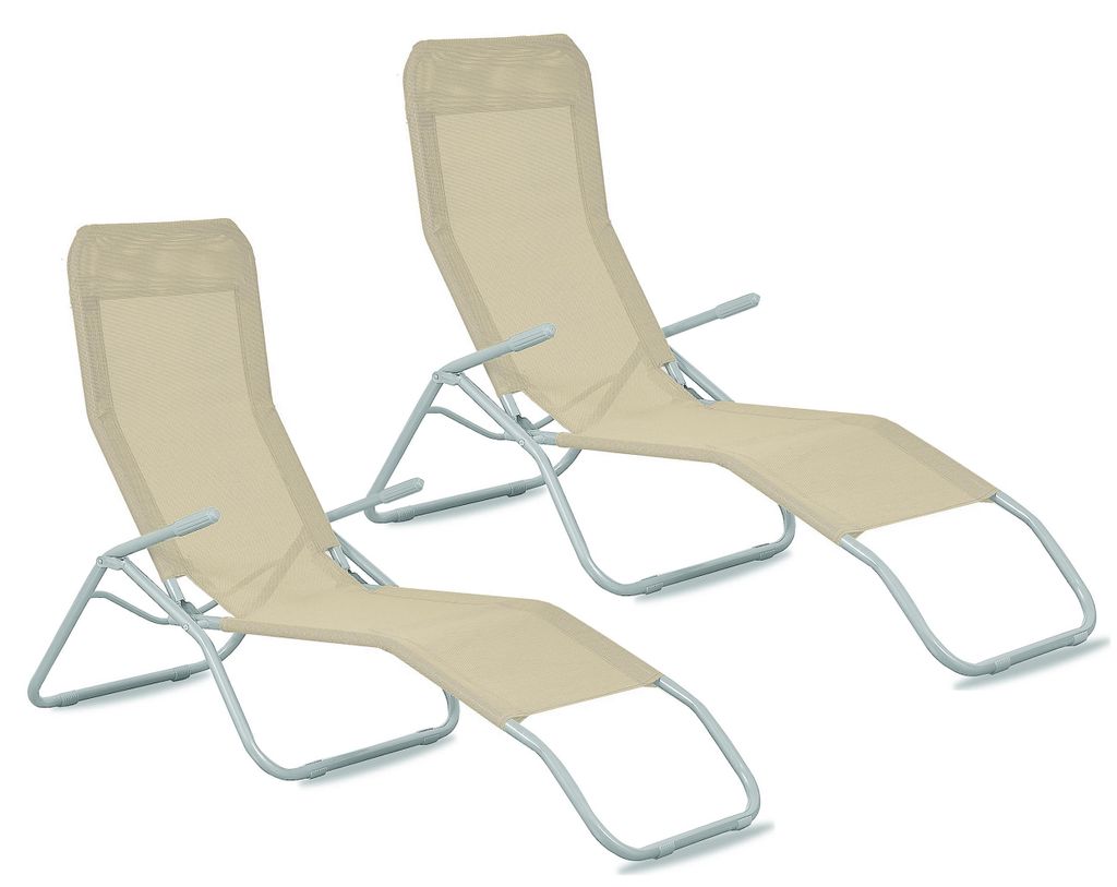 Aga 2x Chaise longue de jardin SIESTA Beige Image du produit 