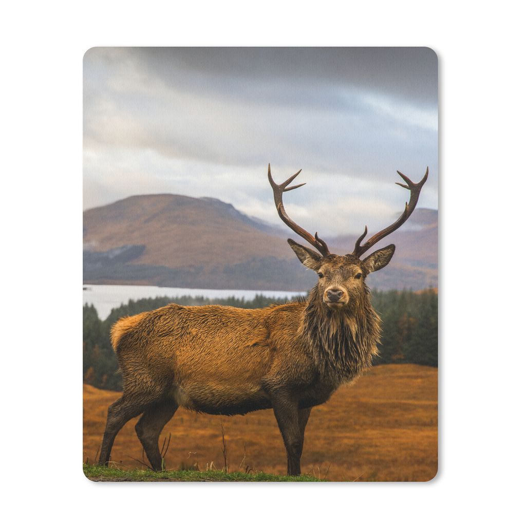 MuchoWow Mauspad Mousepad Hirsche - Berge - Wasser - Landschaft - Tiere - Bäume 19x23 cm - Mousepads - Maus Mat - Pad - Mausunterlage - Mauspads...
