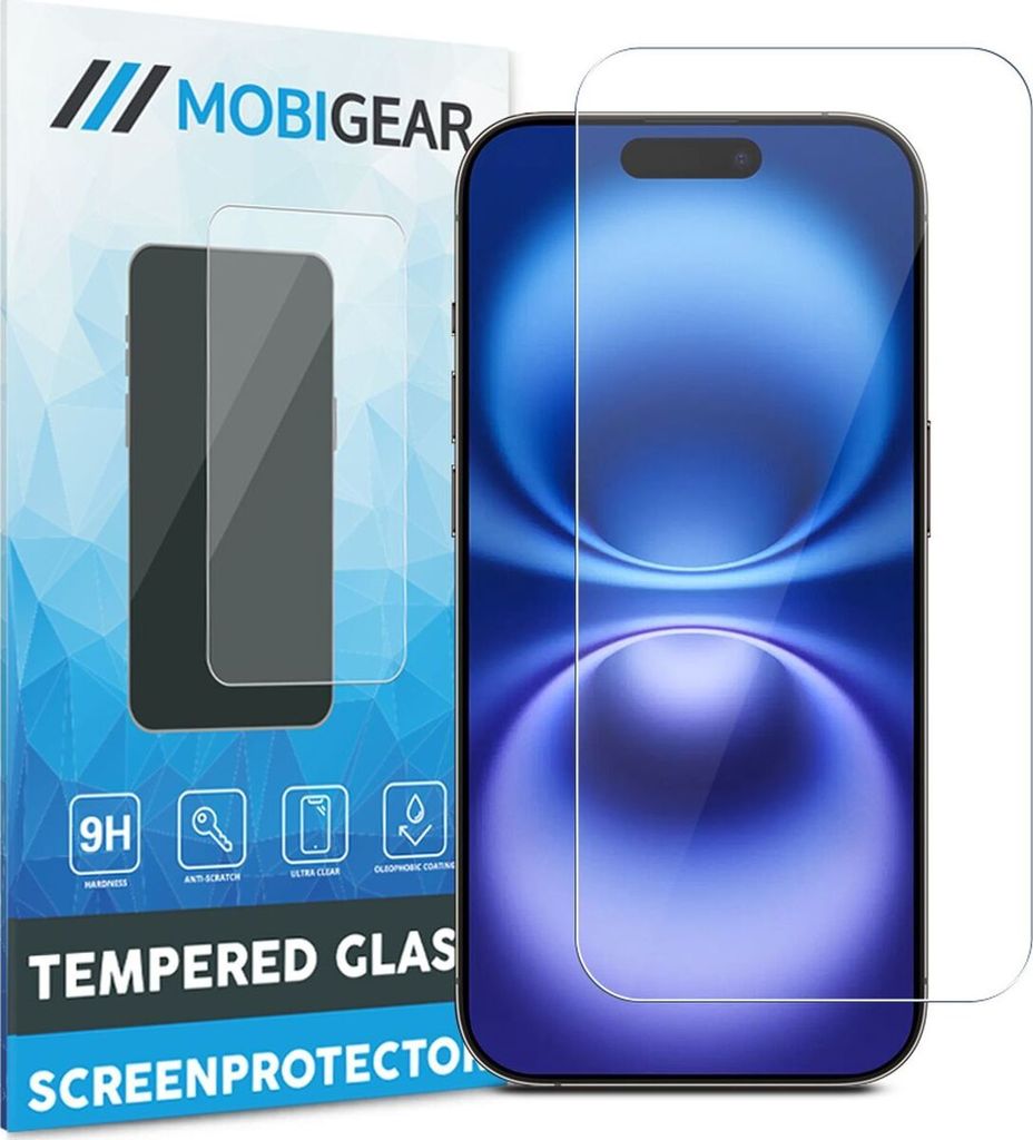 Mobigear iPhone 16 Plus Panzerglas Gehärtetes Glas Displayschutz - Hüllenfreundlich