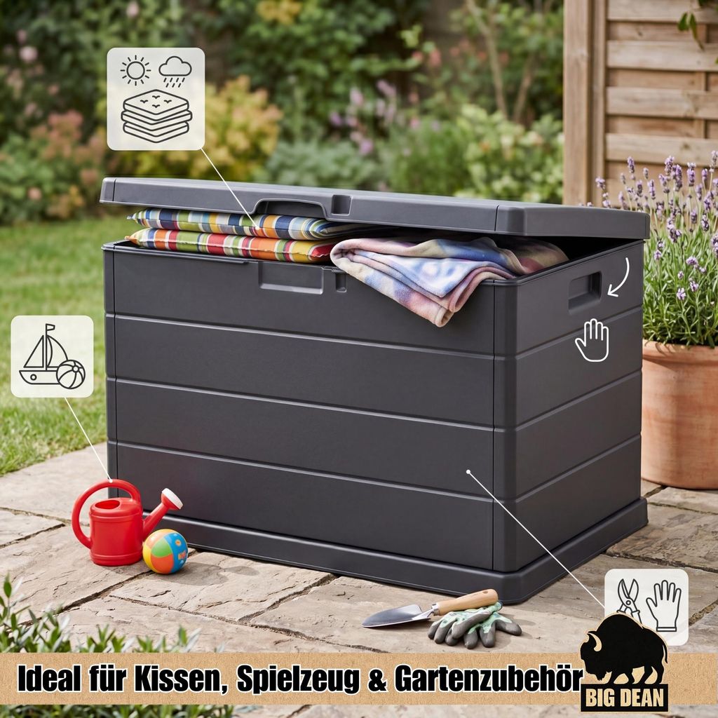 BigDean Stabile Gartenbox Kissenbox Outdoor wasserdicht