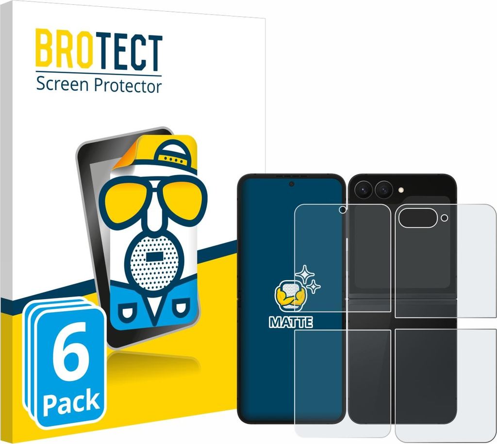 6x BROTECT Schutzfolie für Samsung Galaxy Z Flip 7 FE (Display+Rückseite) Displayschutz Displayschutzfolie Folie Matt Entspiegelungsfolie