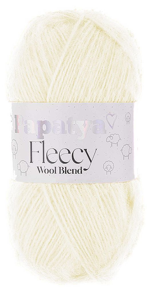 100g Papatya Fleecy Kuschelgarn 20% Wolle veredelt Oeko-Tex Häkelgarn Strickgarn creme